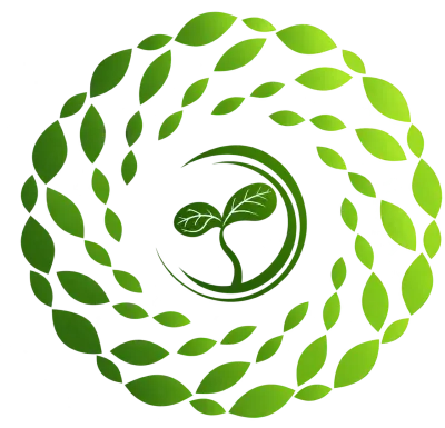 Swirling Green Leaf Emblem